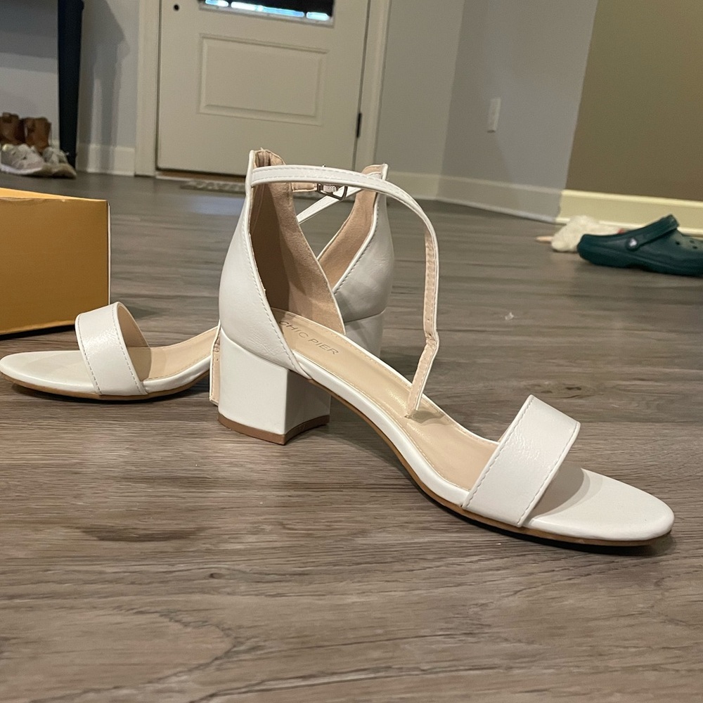 White Chic Piper Heels